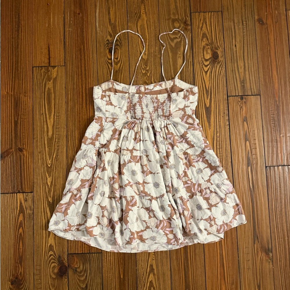 Abercrombie & Fitch Floral Mini Dress in White and Brown - Picture 4 of 4